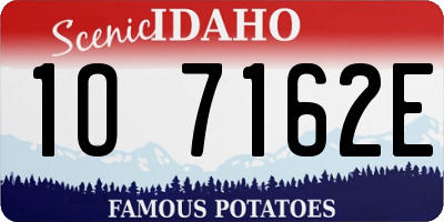 ID license plate 1O7162E