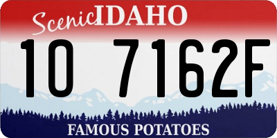 ID license plate 1O7162F