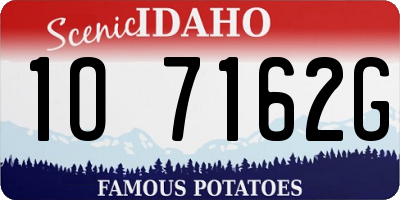 ID license plate 1O7162G