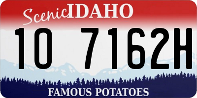 ID license plate 1O7162H