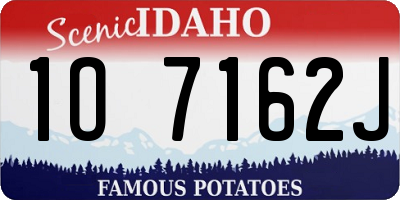 ID license plate 1O7162J