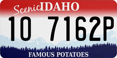 ID license plate 1O7162P