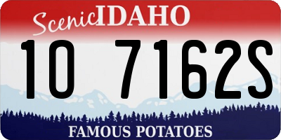 ID license plate 1O7162S