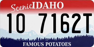 ID license plate 1O7162T