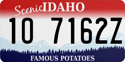 ID license plate 1O7162Z