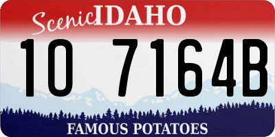 ID license plate 1O7164B