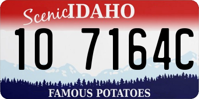 ID license plate 1O7164C