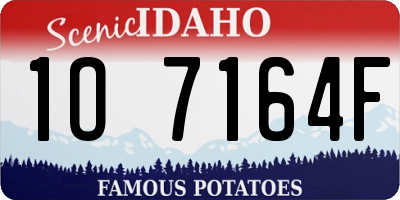 ID license plate 1O7164F