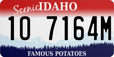 ID license plate 1O7164M