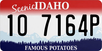 ID license plate 1O7164P
