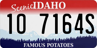 ID license plate 1O7164S