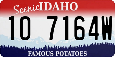 ID license plate 1O7164W