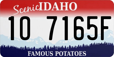 ID license plate 1O7165F