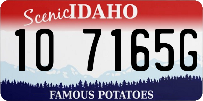 ID license plate 1O7165G