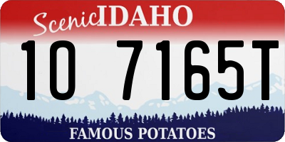 ID license plate 1O7165T