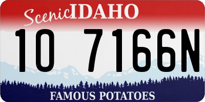 ID license plate 1O7166N