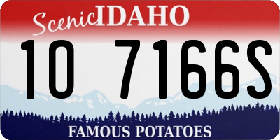 ID license plate 1O7166S