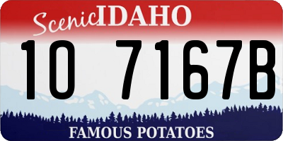 ID license plate 1O7167B