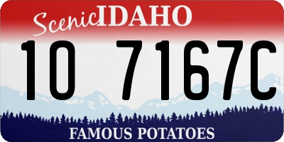 ID license plate 1O7167C