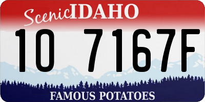 ID license plate 1O7167F