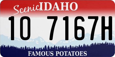 ID license plate 1O7167H