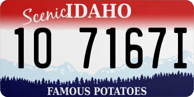 ID license plate 1O7167I