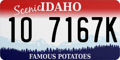 ID license plate 1O7167K
