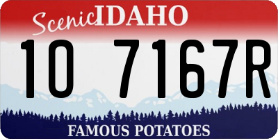 ID license plate 1O7167R