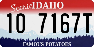 ID license plate 1O7167T