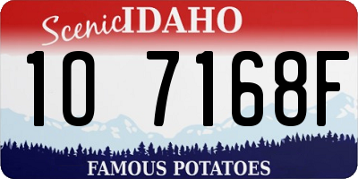 ID license plate 1O7168F