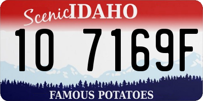 ID license plate 1O7169F