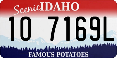 ID license plate 1O7169L