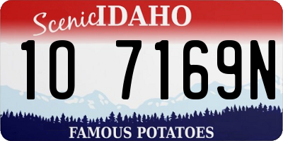 ID license plate 1O7169N