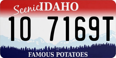 ID license plate 1O7169T