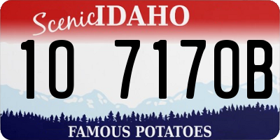 ID license plate 1O7170B