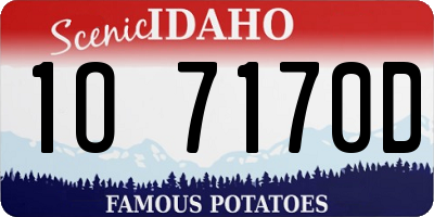 ID license plate 1O7170D