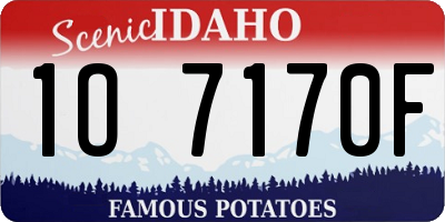 ID license plate 1O7170F