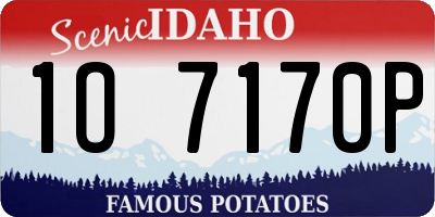 ID license plate 1O7170P