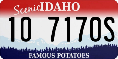 ID license plate 1O7170S