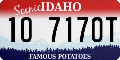 ID license plate 1O7170T