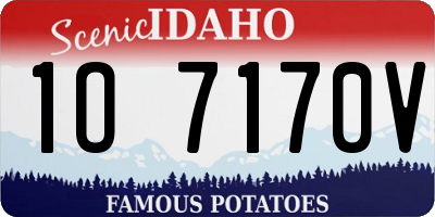 ID license plate 1O7170V