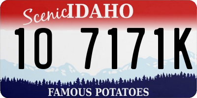 ID license plate 1O7171K