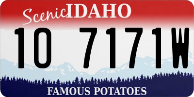 ID license plate 1O7171W