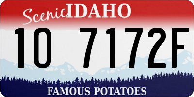 ID license plate 1O7172F