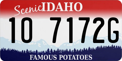 ID license plate 1O7172G