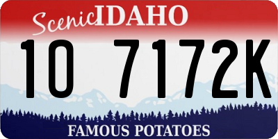 ID license plate 1O7172K