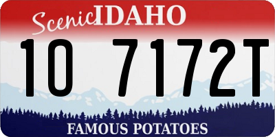 ID license plate 1O7172T