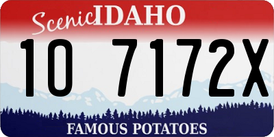 ID license plate 1O7172X