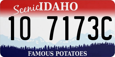 ID license plate 1O7173C