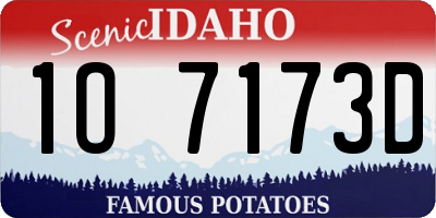 ID license plate 1O7173D